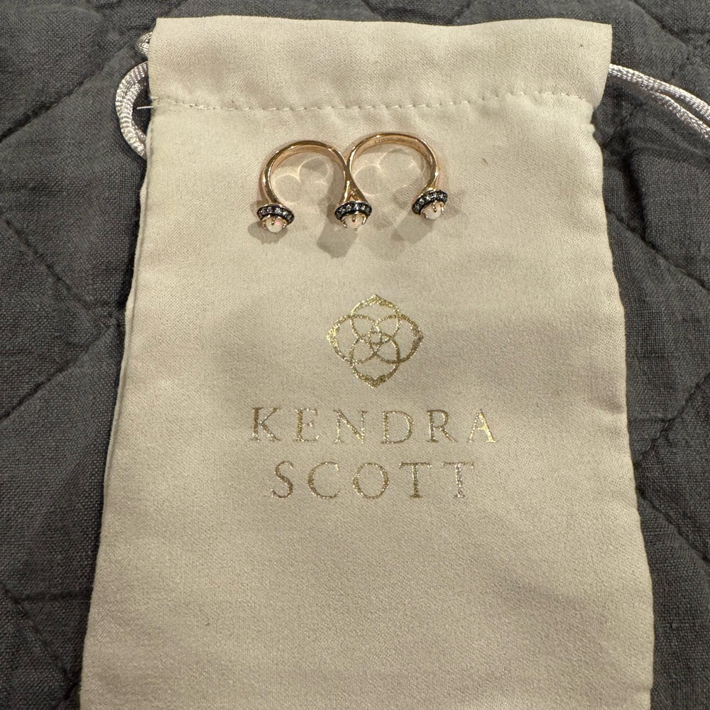 Kendra Scott Opal and Clear Stone Double Ring